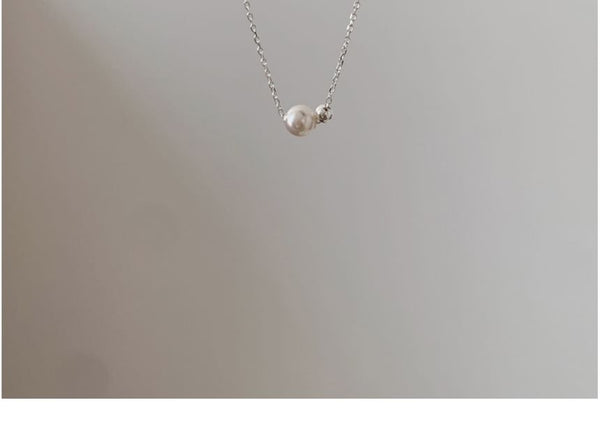 Sterling Silver Beaded Pearl Faux Necklace FashionChic