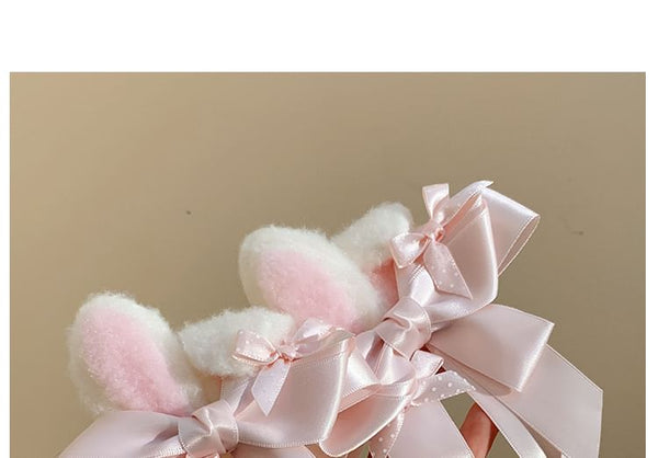 / Set Clip Ear Bow Rabbit Hair FashionChic