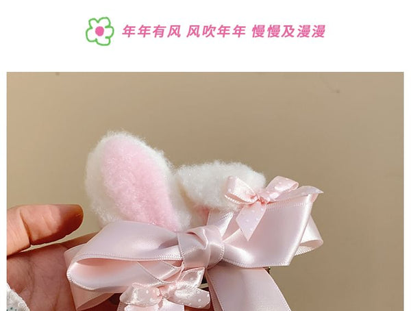 / Set Clip Ear Bow Rabbit Hair FashionChic
