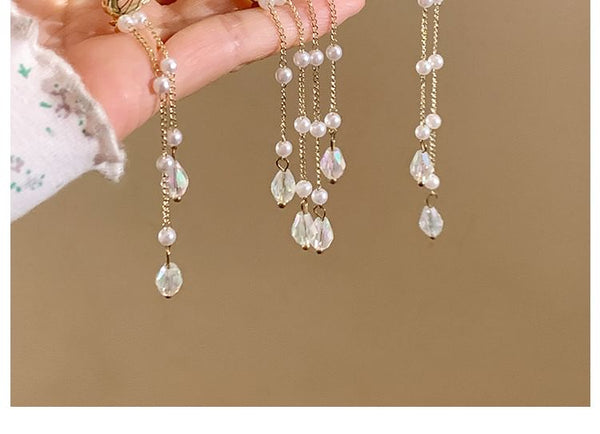 Pearl Butterfly Faux Hair Claw Fringed FashionChic