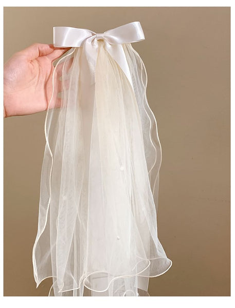 Bow Hair Mesh Veil Clip FashionChic