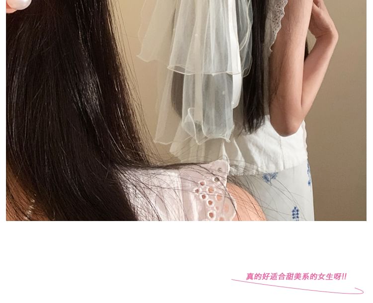 Bow Hair Mesh Veil Clip FashionChic