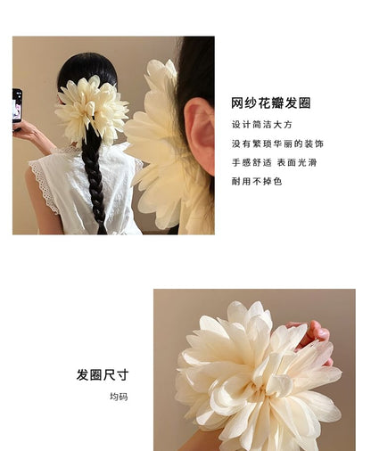 Flower Scrunchie Mesh FashionChic