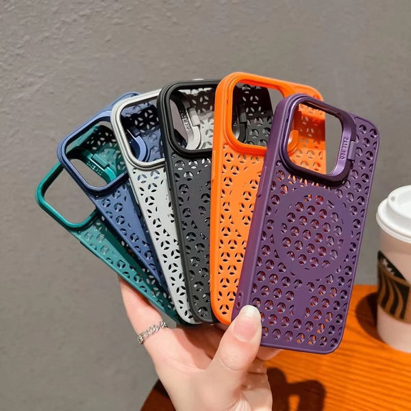 Case Phone Perforated (Compatible Magnetic with Plain MagSafe) FashionChic