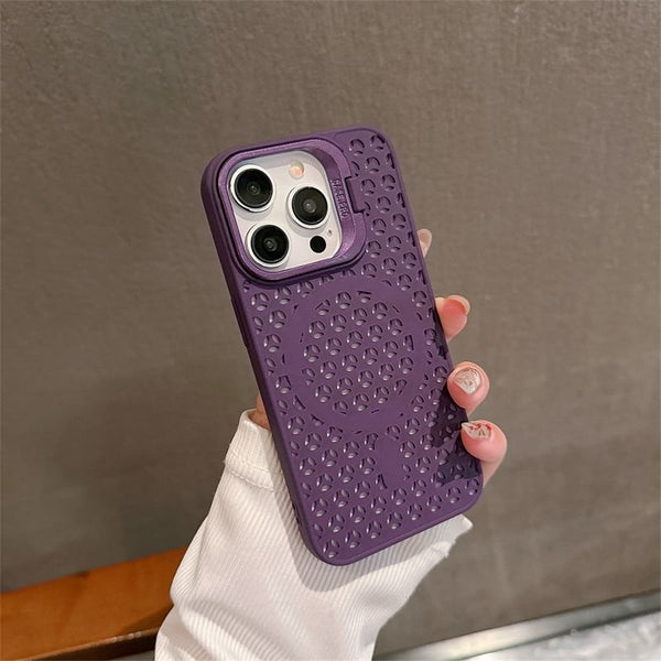 Case Phone Perforated (Compatible Magnetic with Plain MagSafe) FashionChic