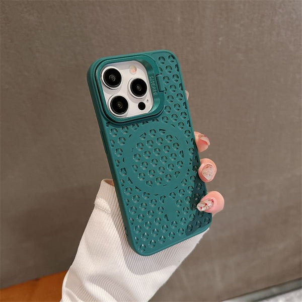 Case Phone Perforated (Compatible Magnetic with Plain MagSafe) FashionChic
