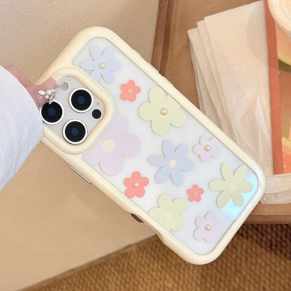 Sticker + Set: Case Faux Pearl iPhone Floral Print FashionChic