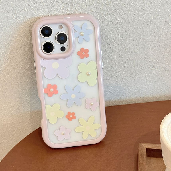 Sticker + Set: Case Faux Pearl iPhone Floral Print FashionChic