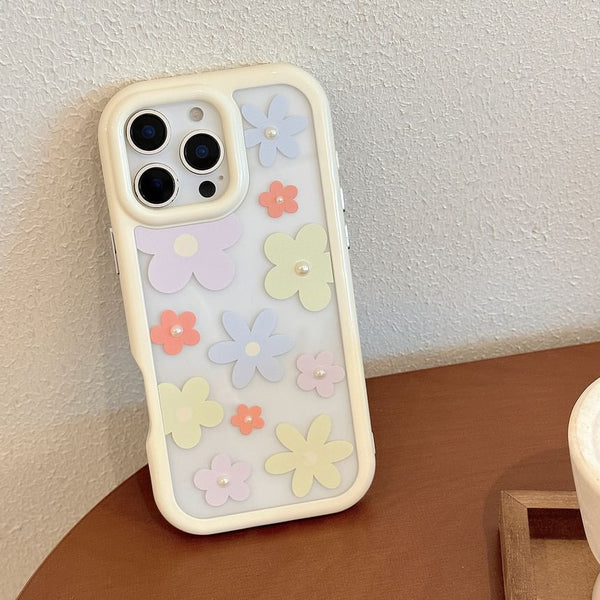 Sticker + Set: Case Faux Pearl iPhone Floral Print FashionChic