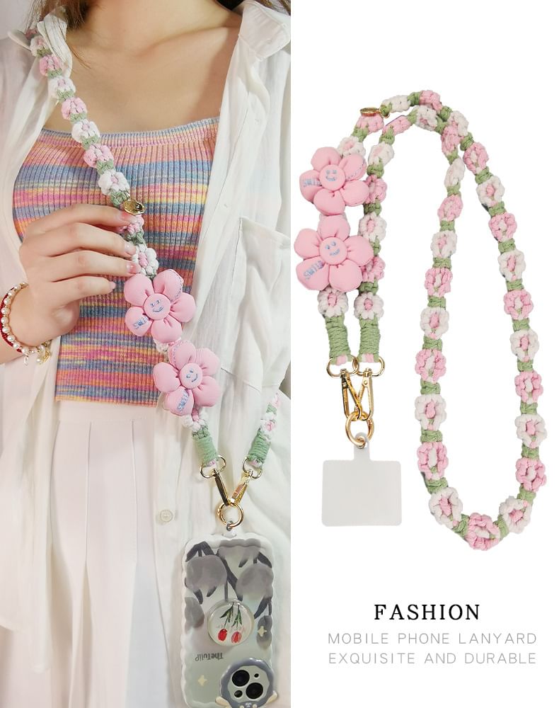 Flower Lanyard with Phone Pad FashionChic