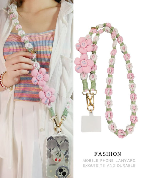 Flower Lanyard with Phone Pad FashionChic