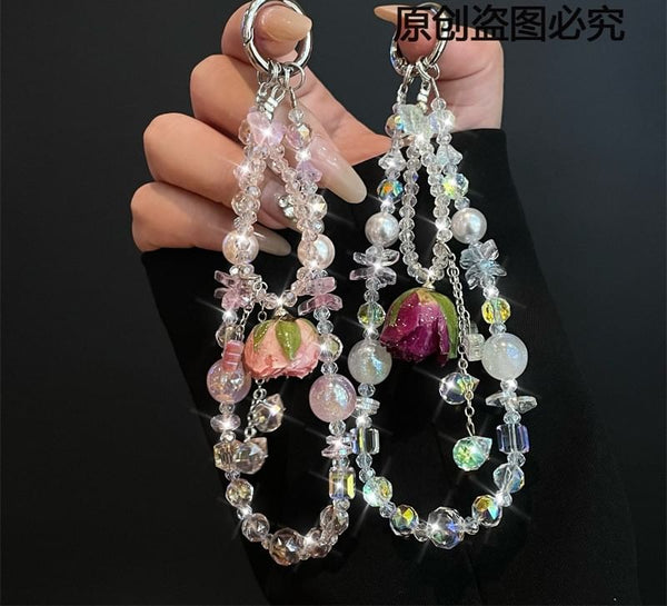 Lanyard with Beaded Phone Pad FashionChic