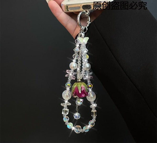 Lanyard with Beaded Phone Pad FashionChic