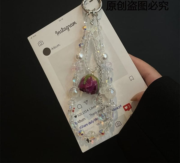 Lanyard with Beaded Phone Pad FashionChic