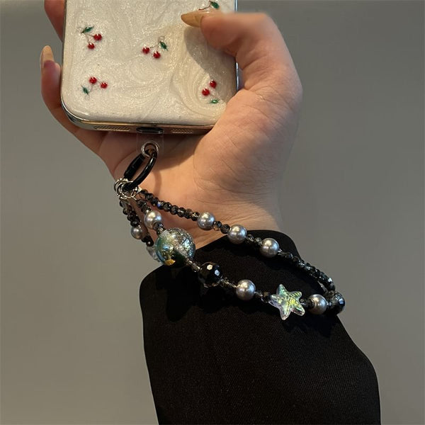 Star Faux Lanyard Pearl Phone FashionChic