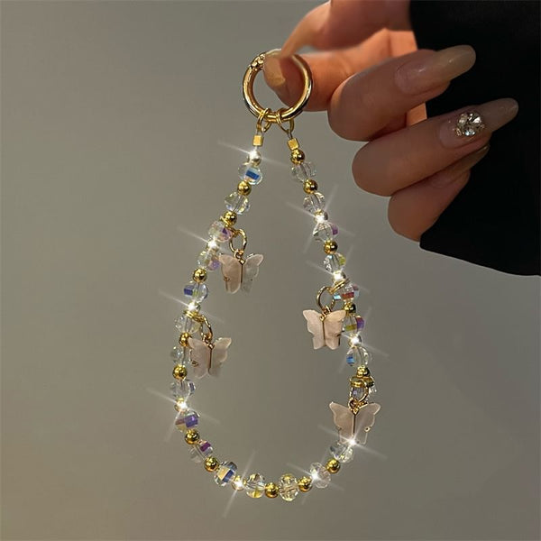 Butterfly Lanyard Beaded Phone FashionChic