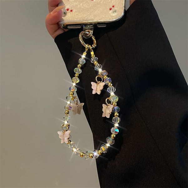 Butterfly Lanyard Beaded Phone FashionChic