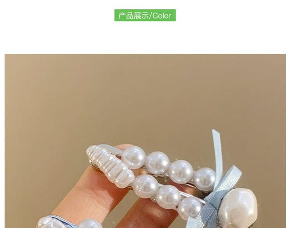 Set Pearl Clip Faux Hair / FashionChic