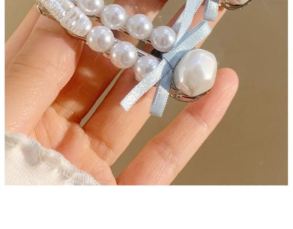 Set Pearl Clip Faux Hair / FashionChic