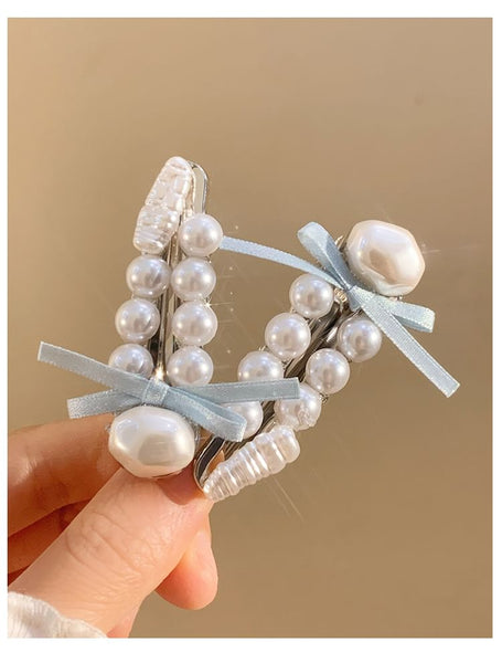 Set Pearl Clip Faux Hair / FashionChic