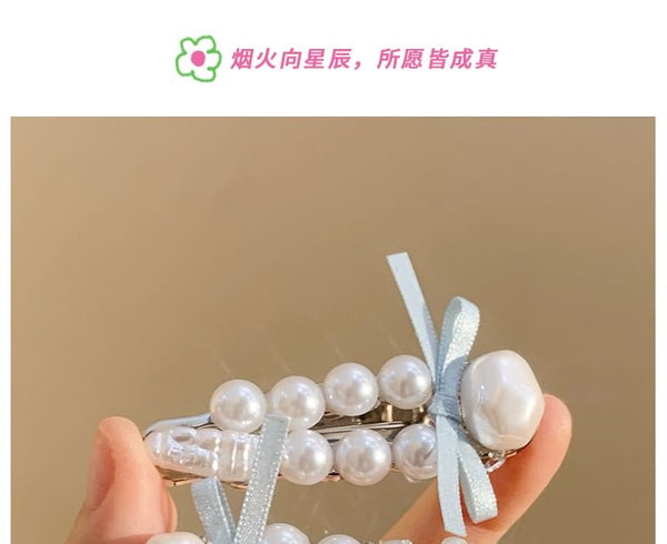 Set Pearl Clip Faux Hair / FashionChic