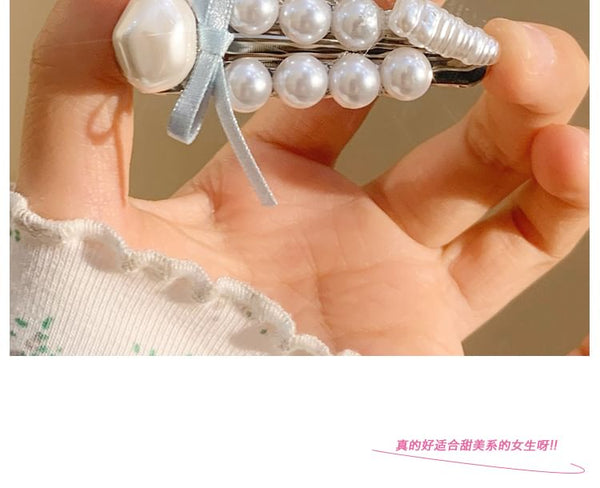 Set Pearl Clip Faux Hair / FashionChic