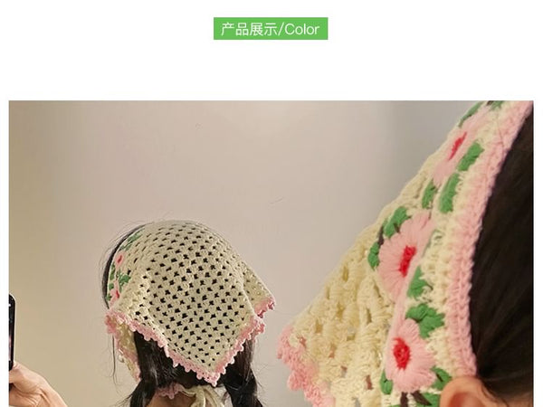 Band Head Floral Knit FashionChic