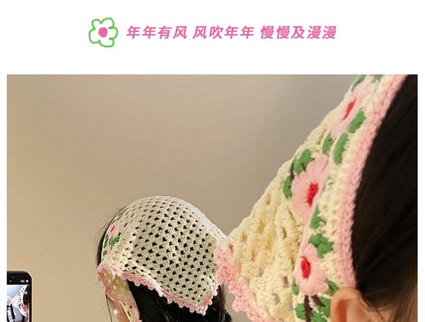 Band Head Floral Knit FashionChic