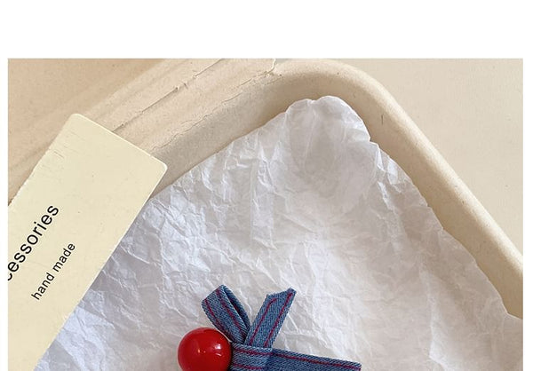 Bow Denim Set Clip Hair FashionChic