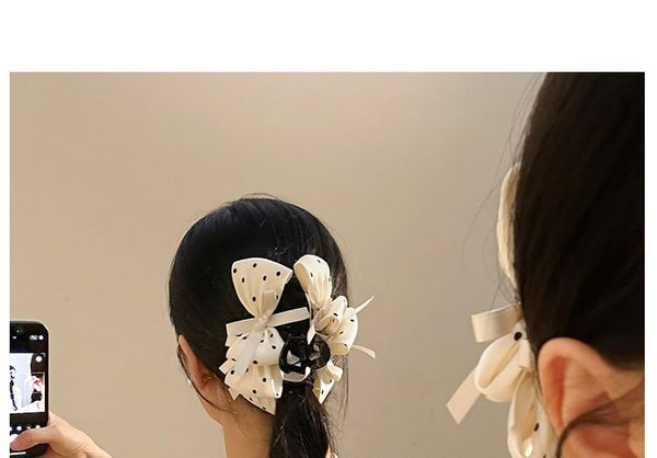 Hair Claw Dotted Bow FashionChic