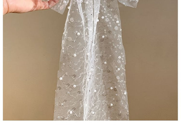 Lace Bow Clip Hair Sequined FashionChic