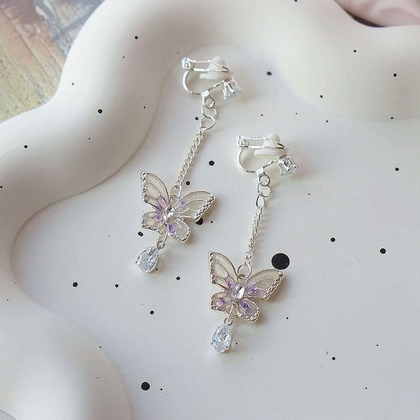 / Earring Dangle Clip Butterfly On FashionChic