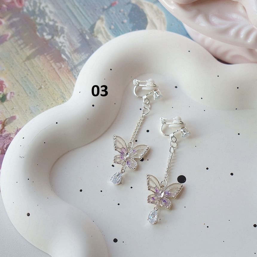/ Earring Dangle Clip Butterfly On FashionChic