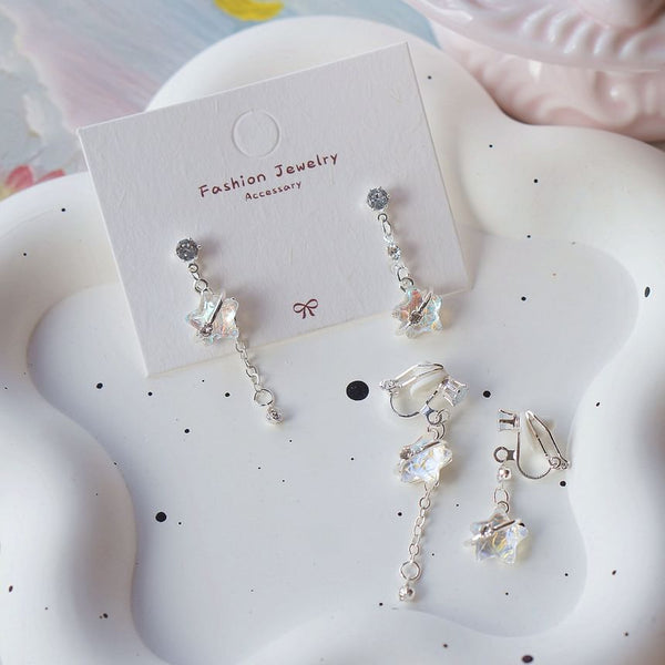 Asymmetrical Dangle Clip On / Star Earring FashionChic
