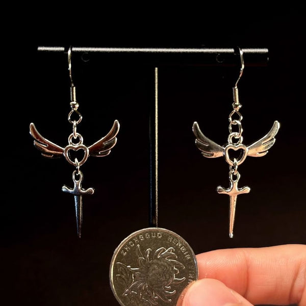 Earring Wing Dangle Sword FashionChic