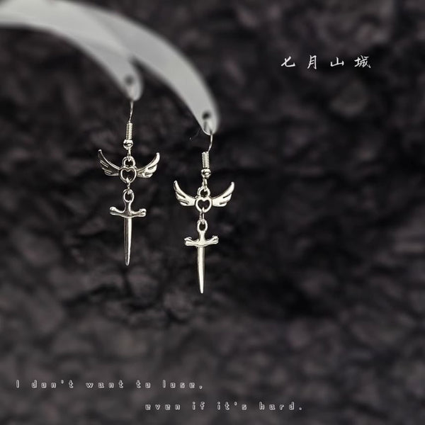 Earring Wing Dangle Sword FashionChic