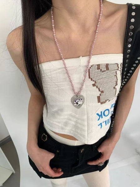 Heart Beaded Necklace FashionChic