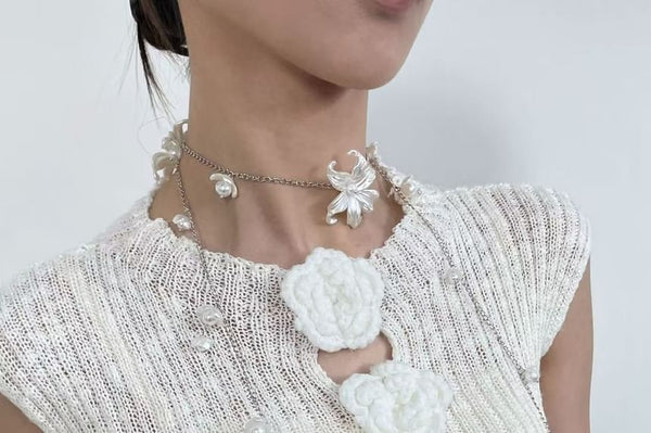 Necklace Floral Long FashionChic
