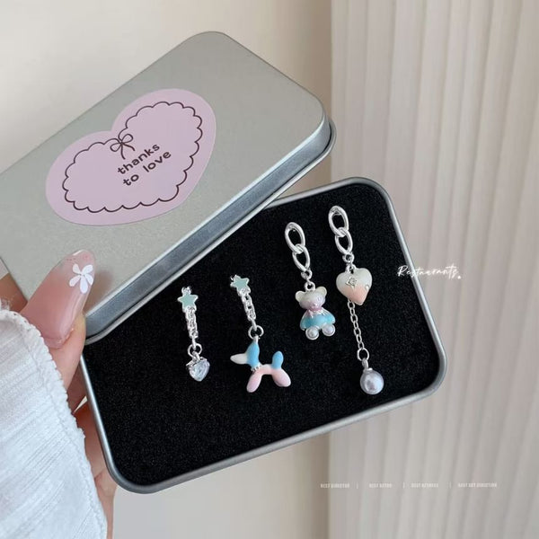 Asymmetrical Dangle Bear Earring FashionChic