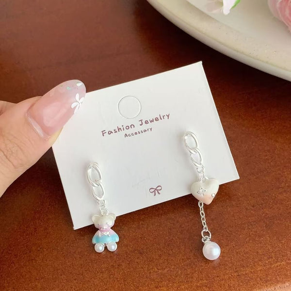 Asymmetrical Dangle Bear Earring FashionChic