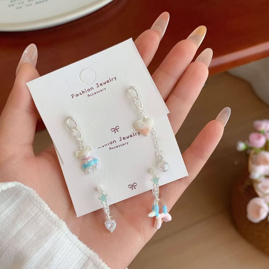 Asymmetrical Dangle Bear Earring FashionChic