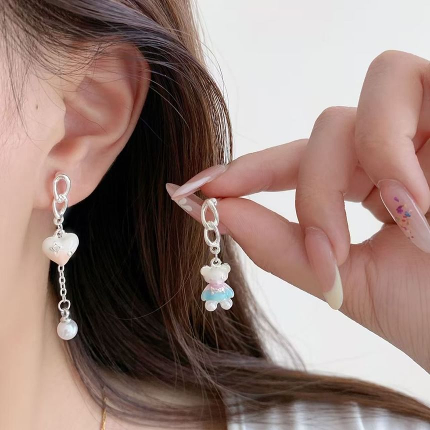 Asymmetrical Dangle Bear Earring FashionChic