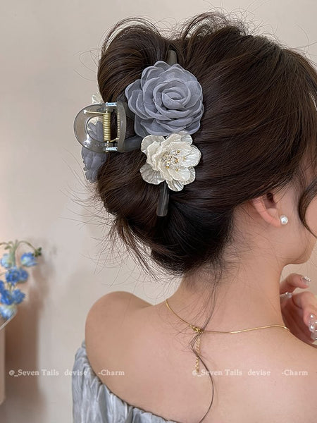 Fabric Clip Acrylic Floral Claw Hair FashionChic