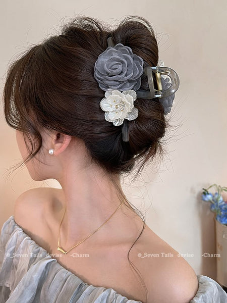 Fabric Clip Acrylic Floral Claw Hair FashionChic