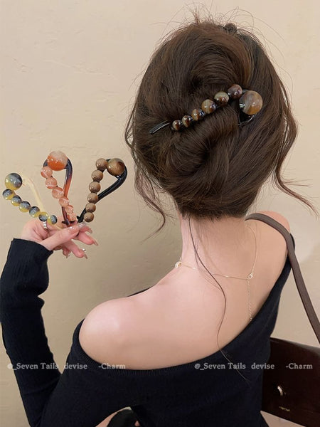 Bead Hair Acrylic Clip FashionChic