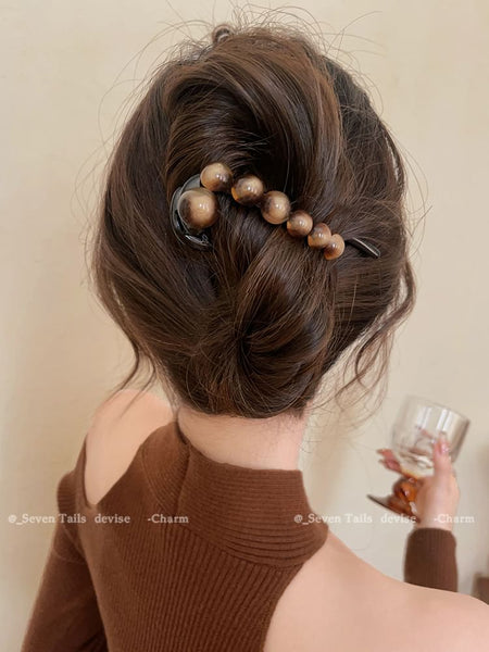 Bead Hair Acrylic Clip FashionChic