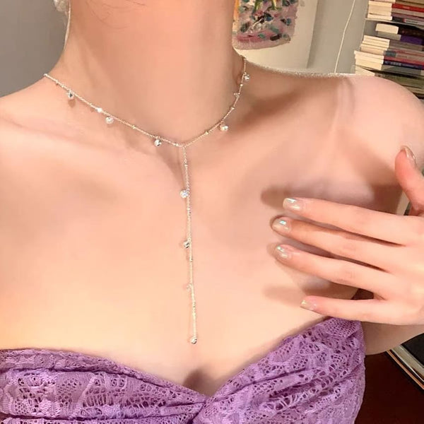 Station Necklace Lariat Bead Chain FashionChic