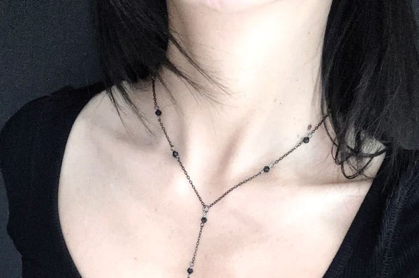 Necklace Chain Station Faux Crystal FashionChic