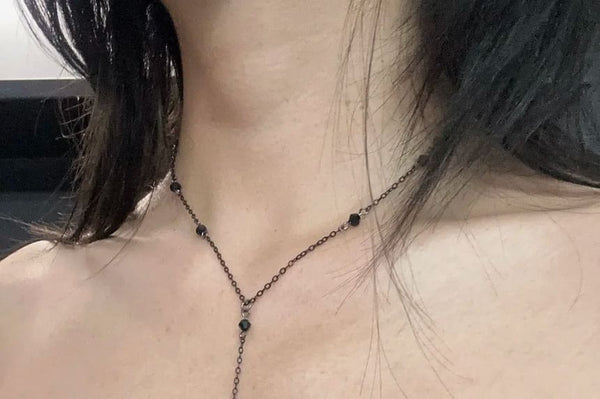 Necklace Chain Station Faux Crystal FashionChic