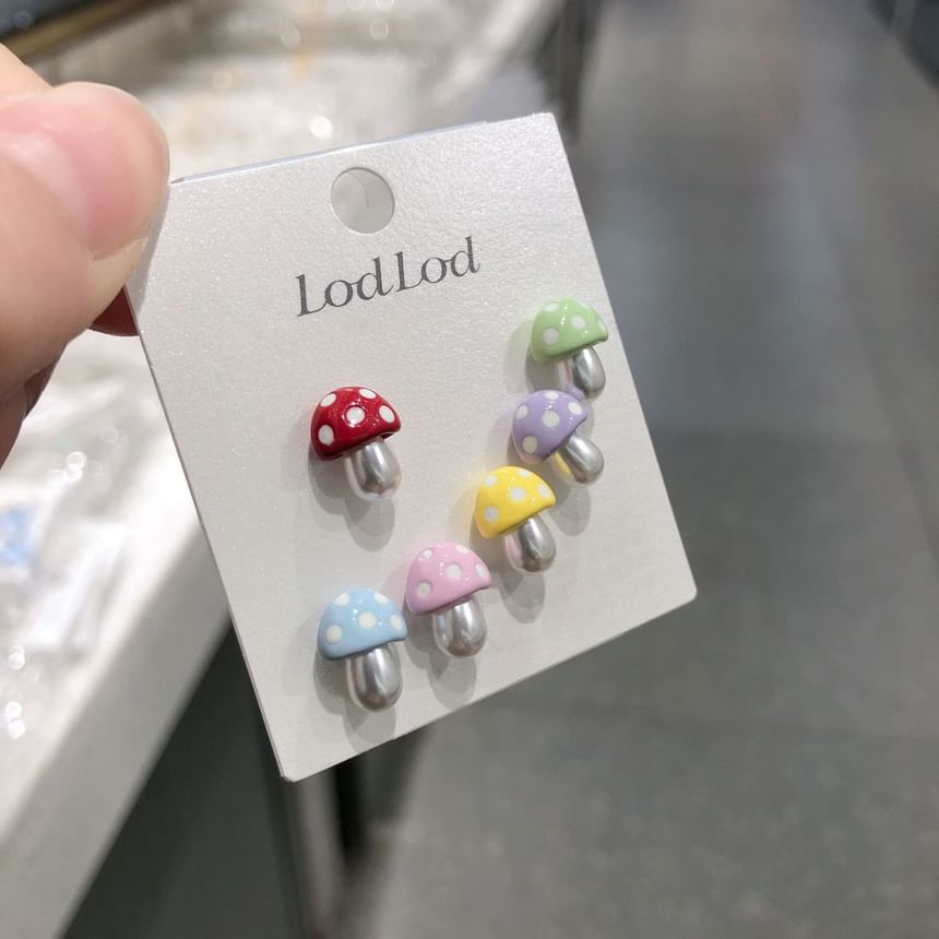 Ear 6: Stud Mushroom Set of FashionChic